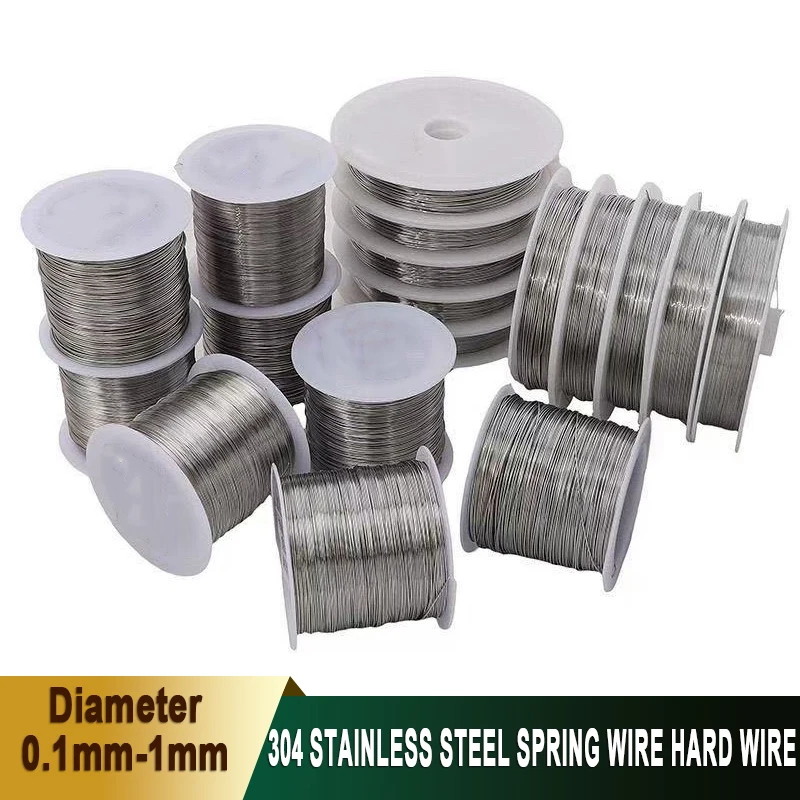 

10 метров 0,1/0,2/0,3/0,4/0,5/0,6/0,8 мм пружинная проволока из нержавеющей стали 304, жесткая проволока, стальная проволока, ручная работа, сделай сам