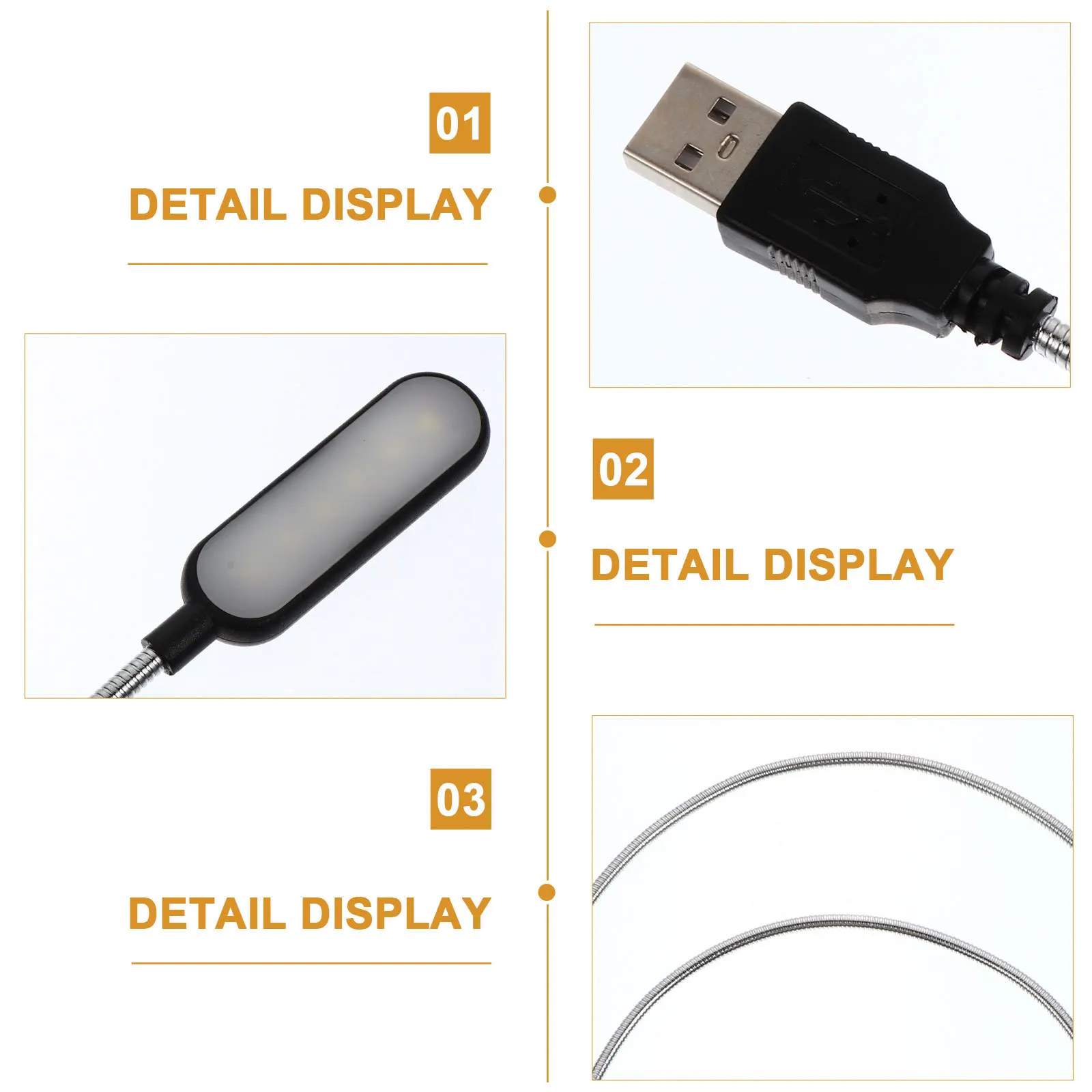 2 قطعة ضوء الكمبيوتر المحمول للمكتب USB أضواء الكمبيوتر سطح المكتب مصباح صغير مقبس مرن قابل للانحناء