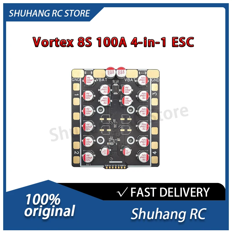 

Shuhang RC Vortex 8S 100A 4-in-1 ESC BLS Bluejay Firmware 3-8S DShot MultiShot OneShot for FPV Racing Drone Aero Model