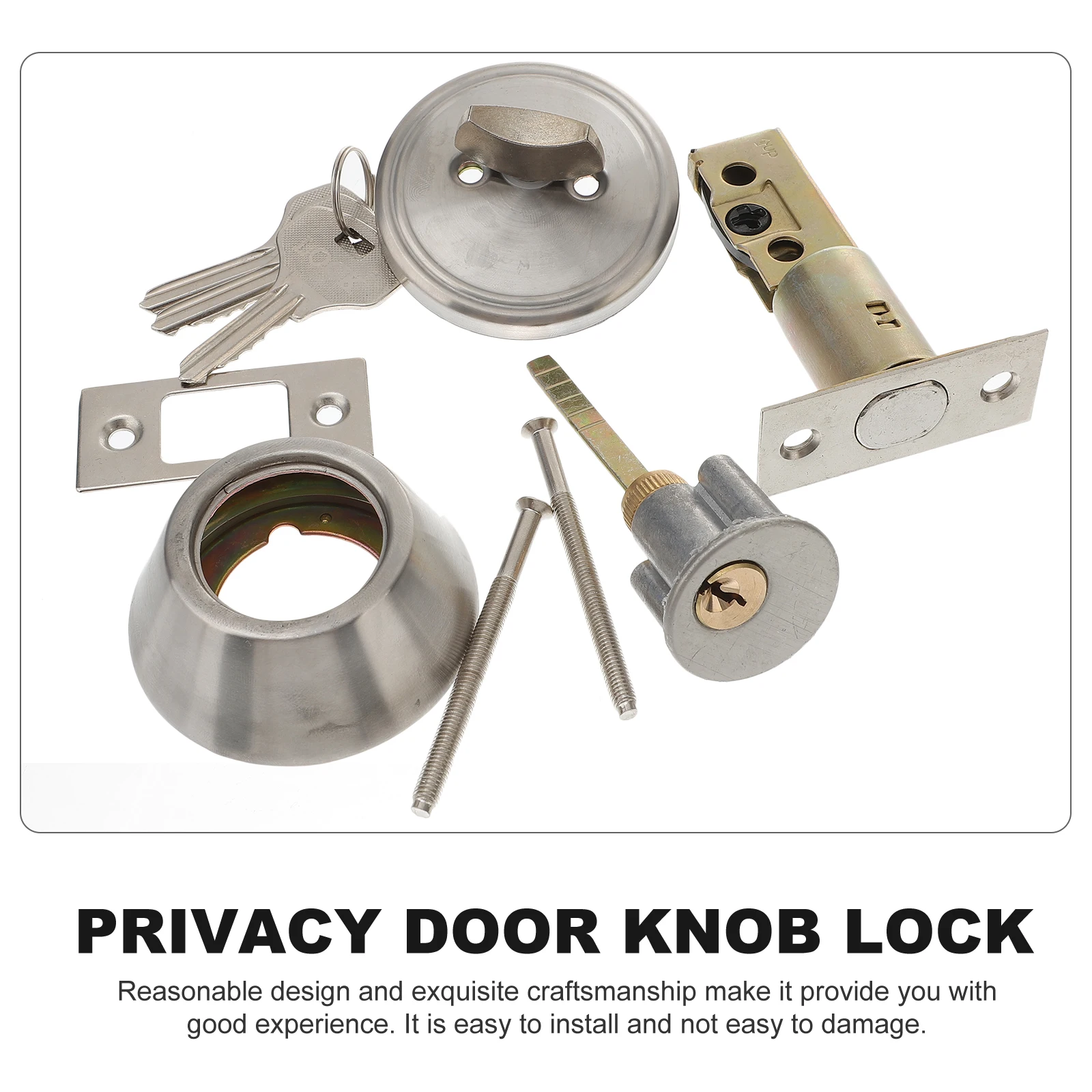 Cerradura de puerta de acero inoxidable de un solo lado, seguridad de privacidad para dormitorio, baño, plata, fácil instalación, antirrobo, seguridad para el hogar, ancha
