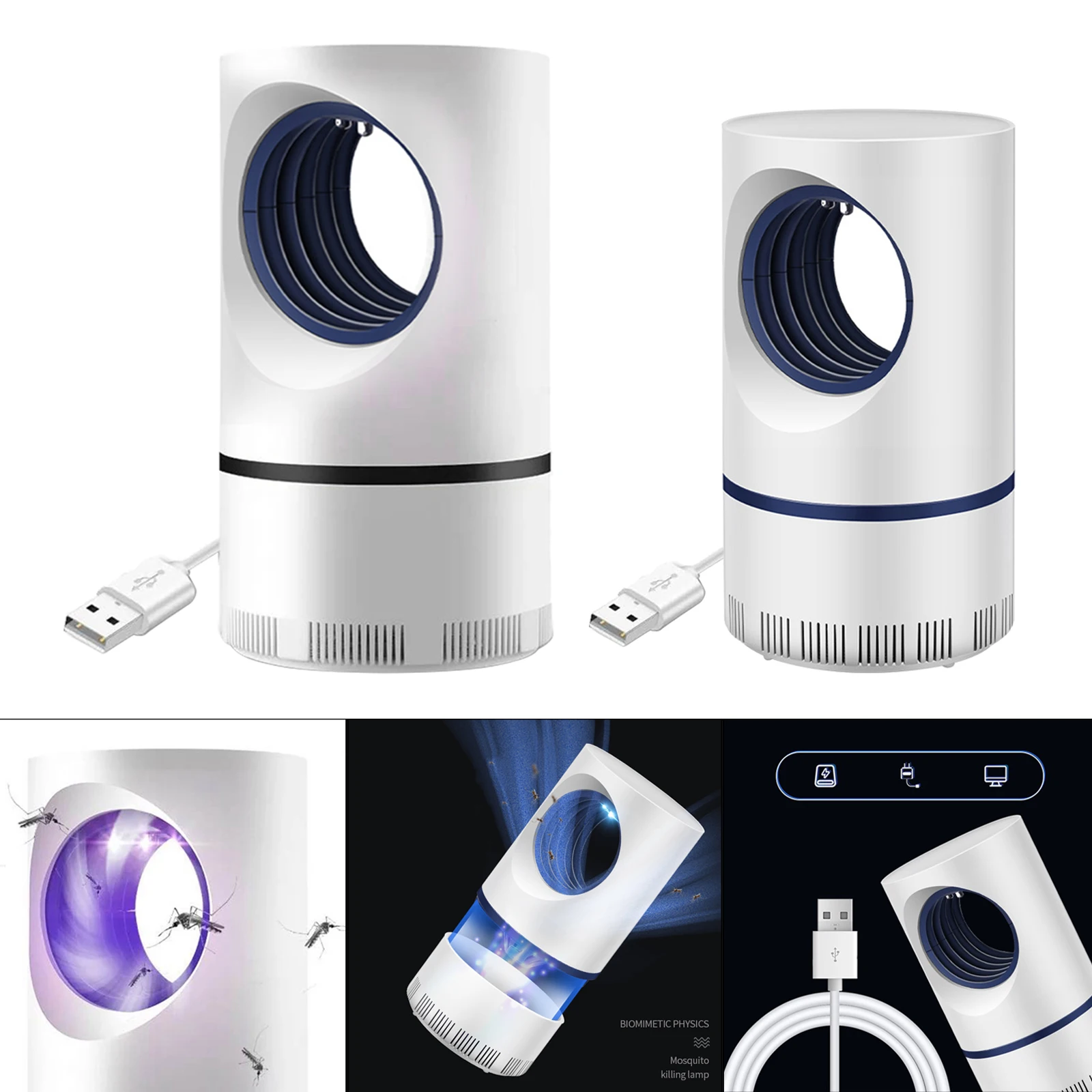 USB электрическая ловушка для насекомых, светодиодная подсветка, насекомое, 3,94x6,69 дюйма