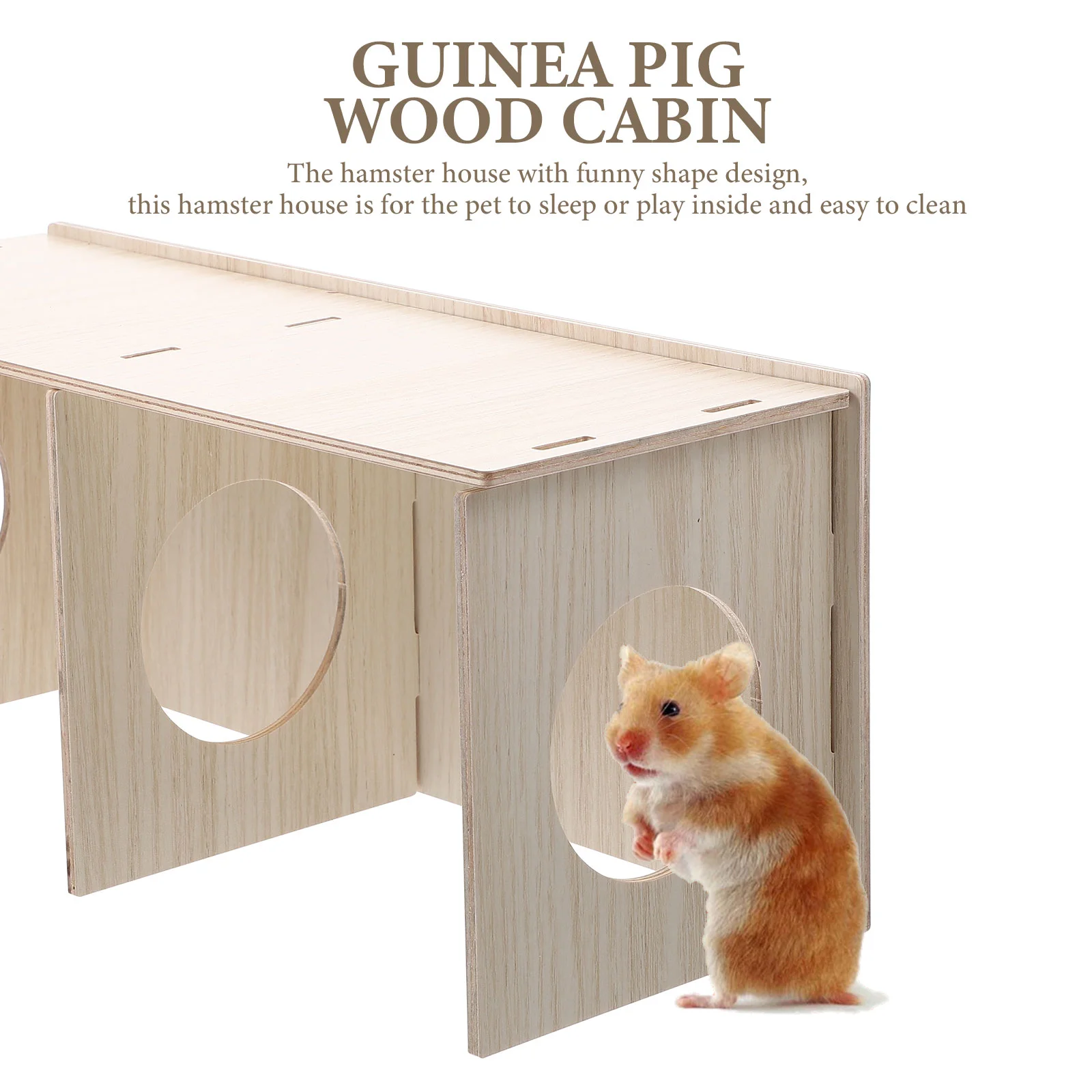 Hamster Solid Wood House Hideout for Infant Toys Guinea Pig Habitat Hideouts Hiding Place Cage Decor Decorate Accessories