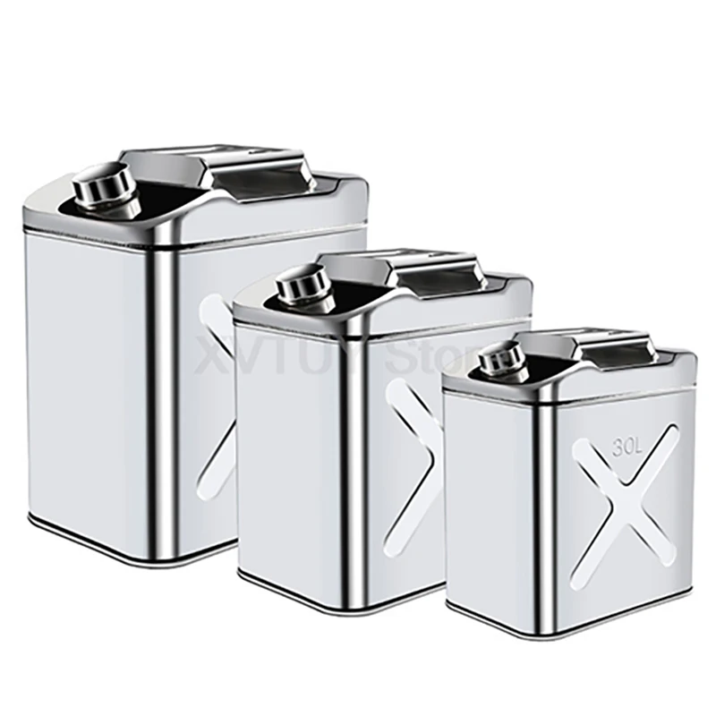 

20L 30L Litres 201 Stainless Steel Fuel Tank Thickened 40L 50L 60L Petrol Storage Oil Jerrycan Car Motorcycle Truck Gas Can