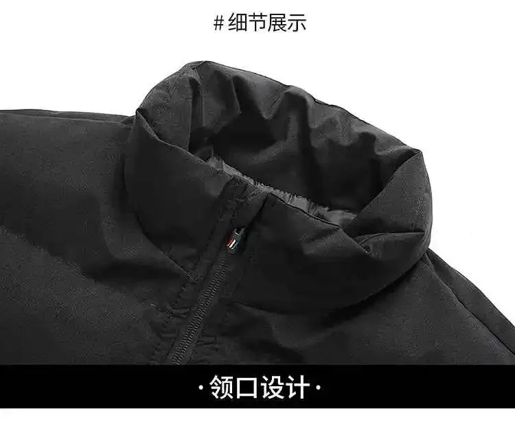 New 2024 Winter Thick Men Warm Zip Up Parka Jackets Casual Men\'s Outwear Coats Male Windbreak Cotton Padded Down Zipper Jacket