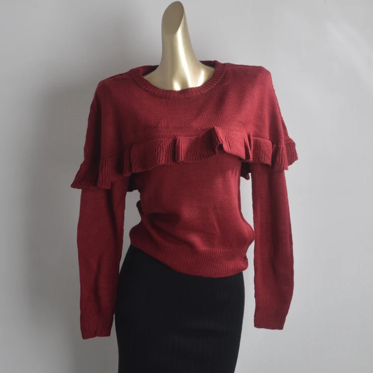 

Sweet ort Sve round Ne Pullover Sweater Thi Yarn Long Sve Pure Color Autumn Winter New Sle for Women Commute Pa...