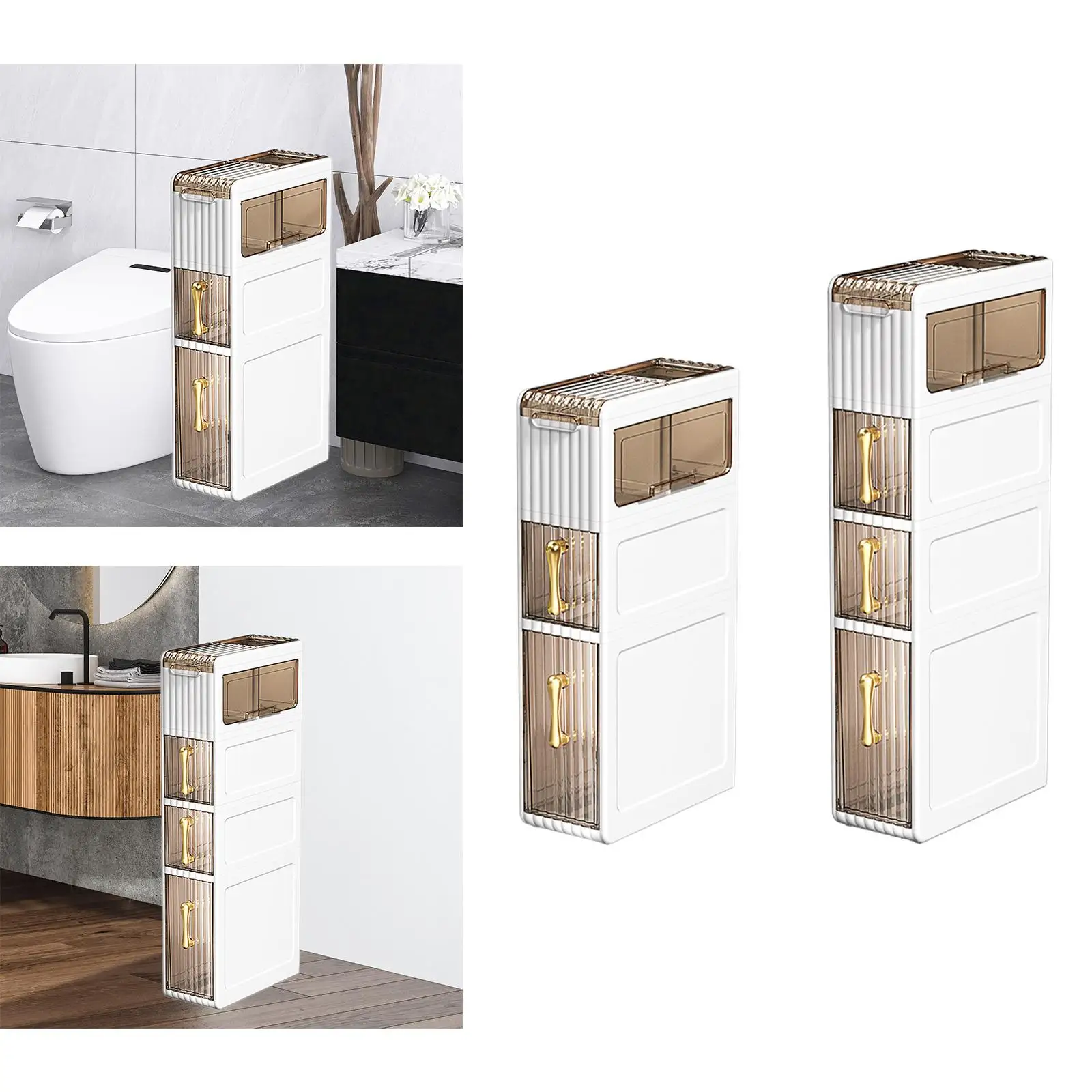 Bathroom Floor Storage Cabinet Narrow Freestanding Paper Holder Storage Organizer for Home Apartment Bathroom Laundry Room Dorm