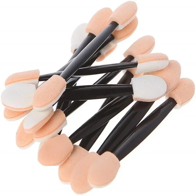 50 teile/beutel tragbare Lidschatten Stick Puder pinsel doppel endige Lidschatten Applikator Schwamm Augen Make-up kosmetische Werkzeuge