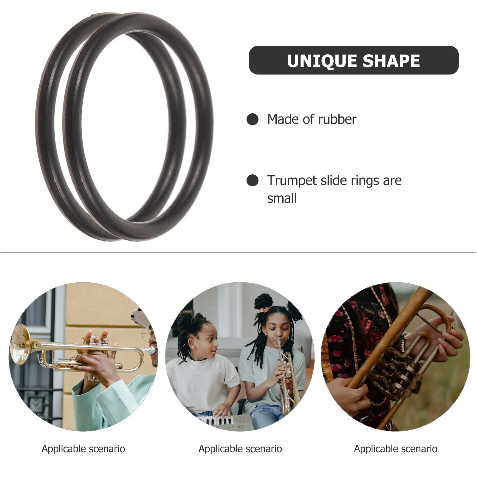 Trumpet Slide Rings Lightweight Trumpet Rubber Tuning O Ring Anti-Noise Muffler Apron Trumpet Accessories Replacement Parts - Image 5