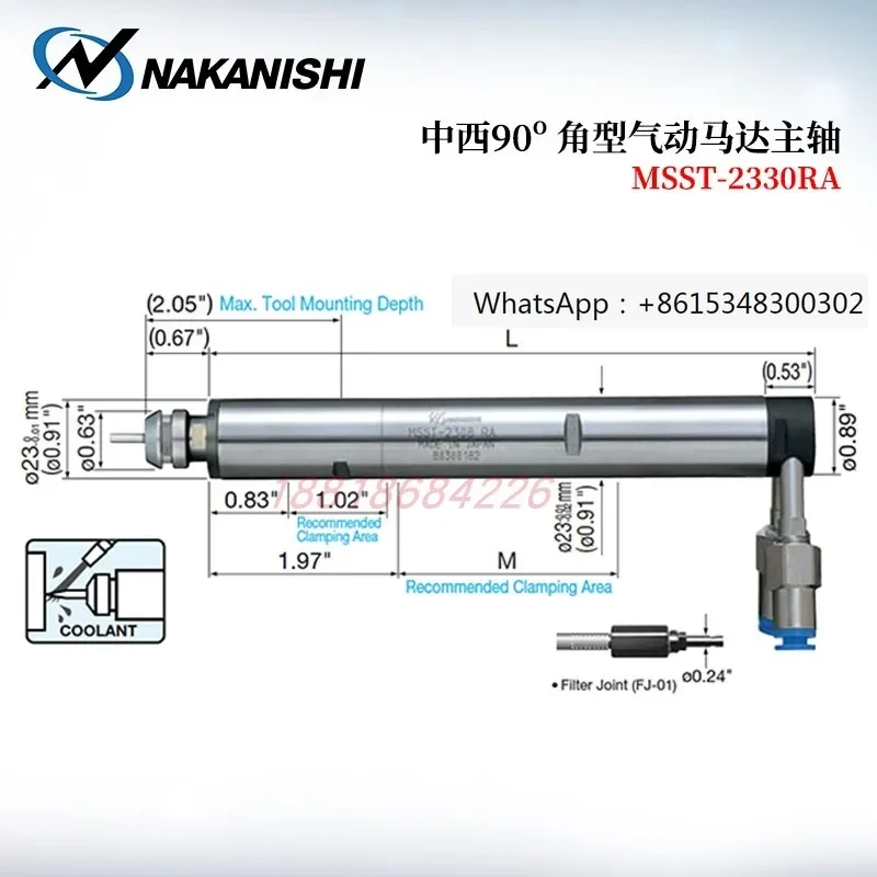 Authentic NSK NakaniSHI High Speed Pneumatic Motor Spindle MSST-2330R 2308R 2302RA