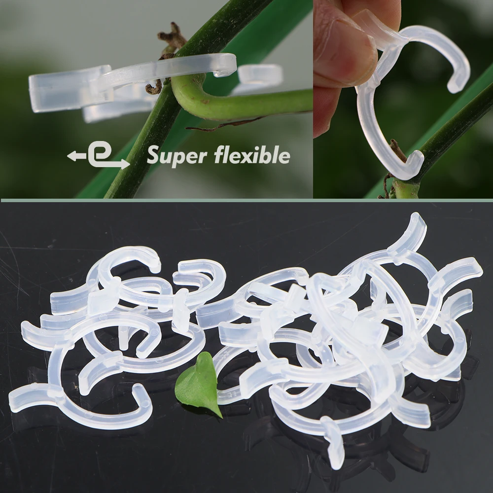 

Transparent Plastic Clear Clip Plant Support Clamp Clip Garden Fixture Gripper Great Flower Vine Vegetable Lever Loop Hold Stems