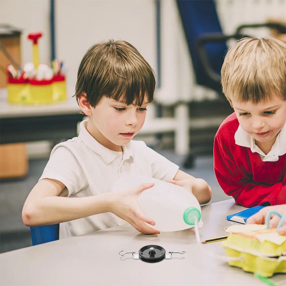 

4Pcs Single Pulley Hook Physics Experiment Tool School Mechanics Teaching Aid Heavy Duty Lifting Cable Pulley Equipment