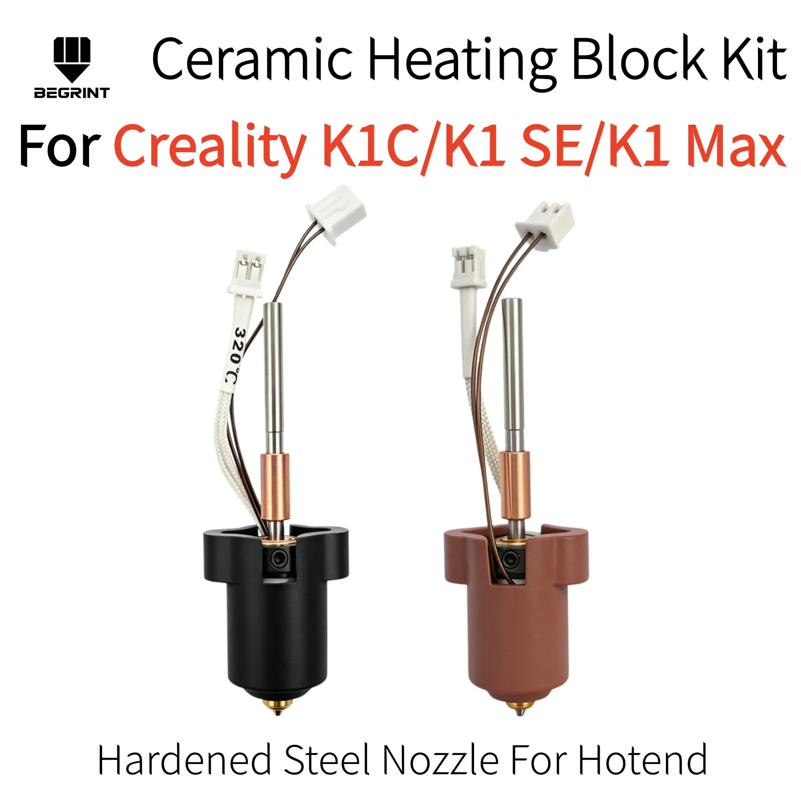 For Creality K1C K1 MAX K1 SE Hotend Kit High Flow Printing with Ceramic Heating Block, Quick Swap Nozzle Replacement Parts