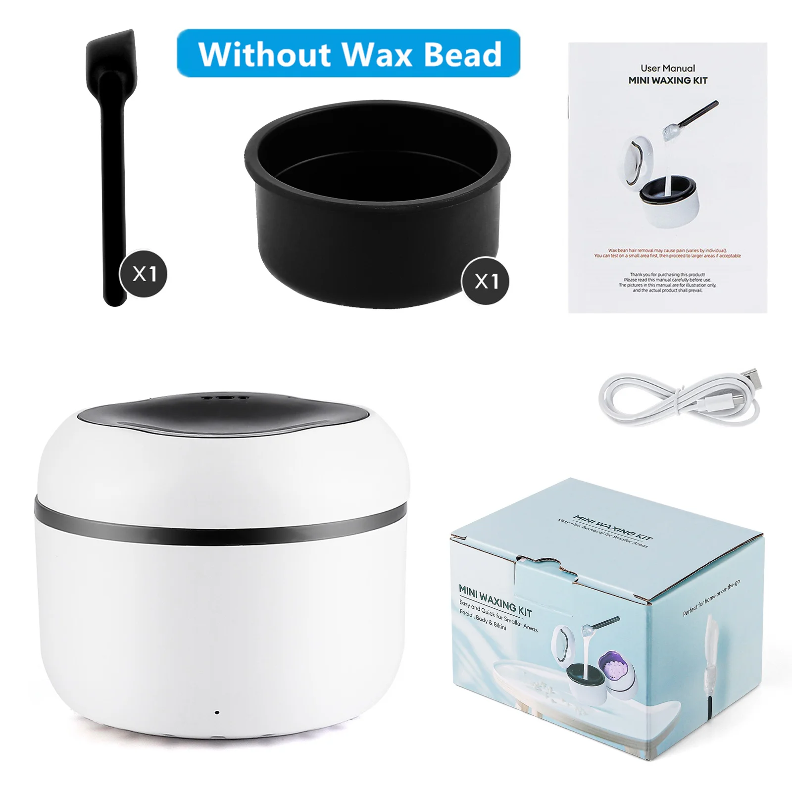 Mini Wax Heater Machine 40g Siliconen Kom Wax Warmer Neus Oor Ontharing Waxen Kit Wax Bean Wax Verwarming smeltkroes Smelter
