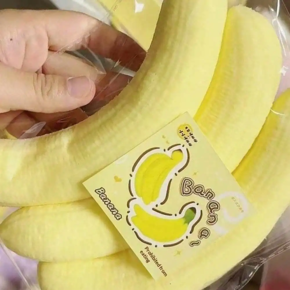 1pc Soft Squishy Banana Slow Rebound Squeeze Toy, Stress Relief Fidget Toy, Birthday Gift, Perfect Gift, Stationery (Random Accessories/Colors) Soft texture, stress relief & healing Realistic design, cute & lovely Compact & portable, squeeze anytime - Detail 1