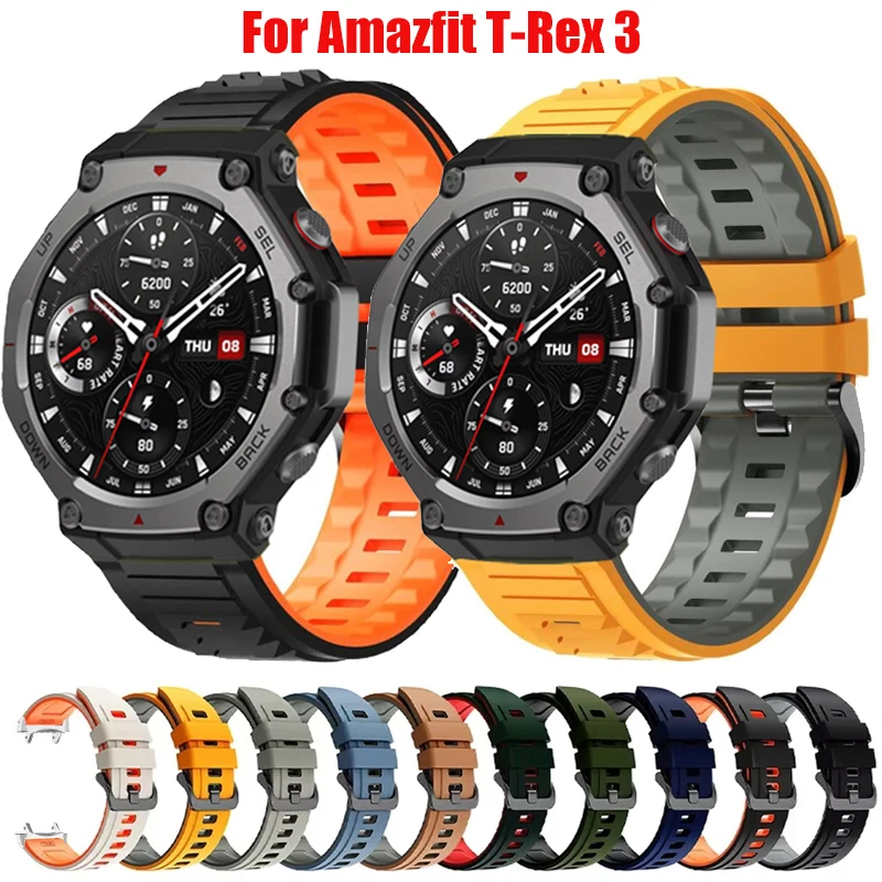 Soft Silicone Band For Amazfit T-Rex 3 Breathable Bracelet Sport Strap For Huami Amazfit T-Rex 3 Comfortable Adjustable Correa