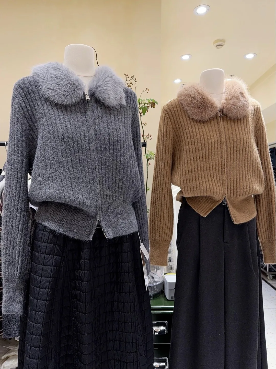 

Soft Cozy Zipper Ne Knitted Sweater Coat Women's Winter New Sle Casual Loose Fit Pure Color Long Sve ort Length