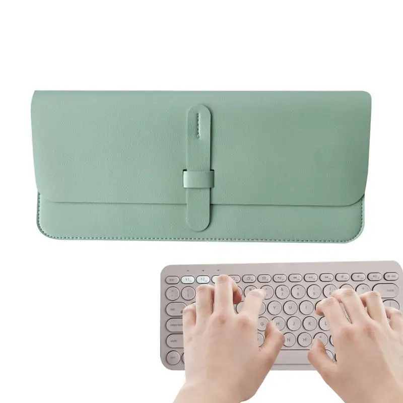 Keyboard Case Storage Pouch Carrying Bag Wireless Keyboard Case PU Leather Keyboard Accessory Bag Portable Case Pocket For