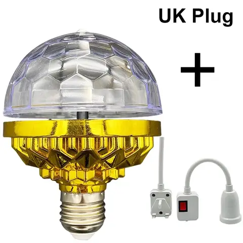 1Pcs E27 Rotating Magical Ball Light Crystal with Sockets RGB Projection Lamp Mini Colorful DJ Disco Ball Light