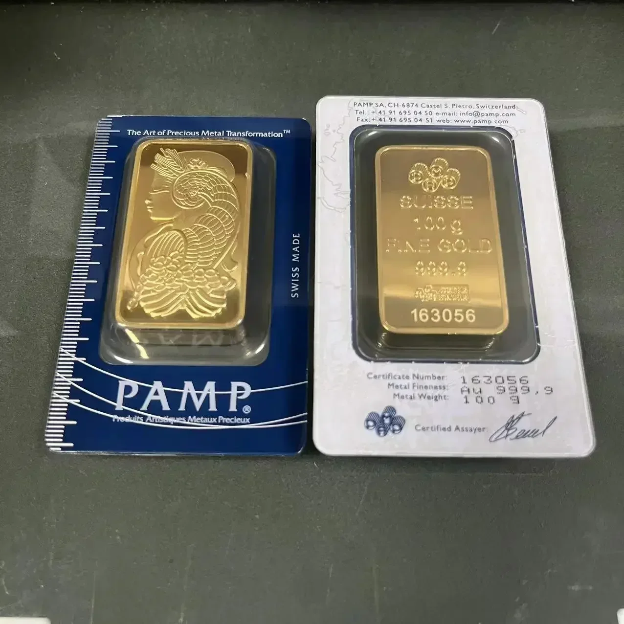 Wholesale 1oz/2.5g/5g/10g/20g/50g/100g Suisse Lady Gold Bar Silver Golden Plated Bullion Bar Unique Serial Number image 2