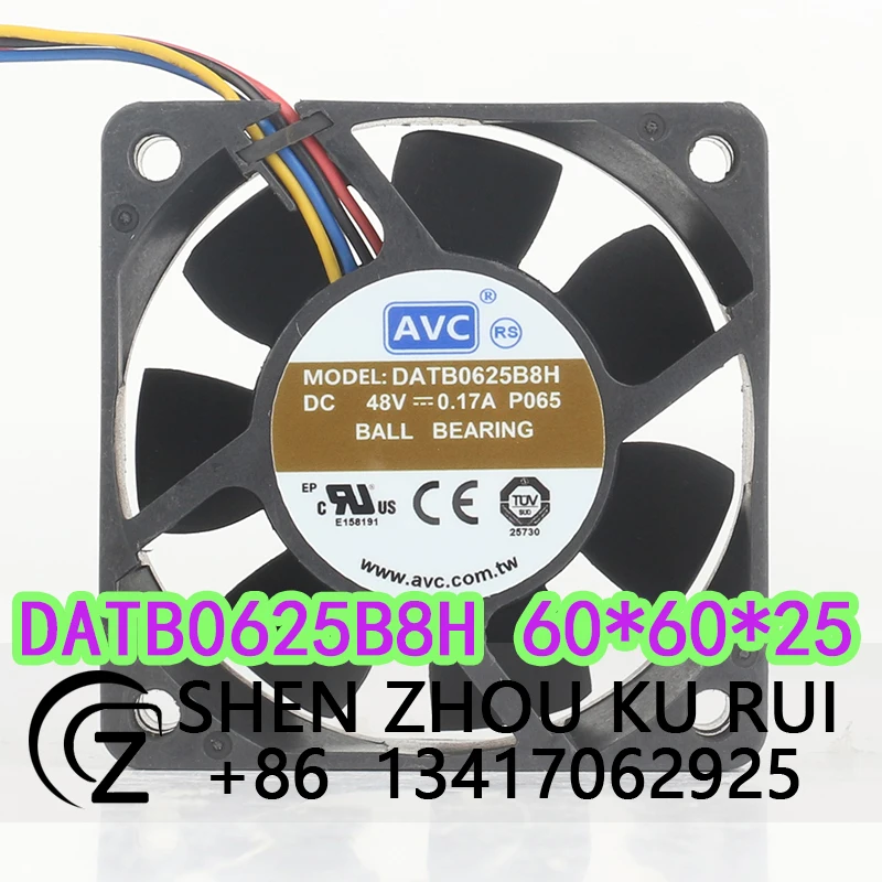 

AVC Four-wire 48V 0.17A 6025 60X60X25MM 6CM PWM converter Chassis industrial computer DATB0625B8H cooling fan
