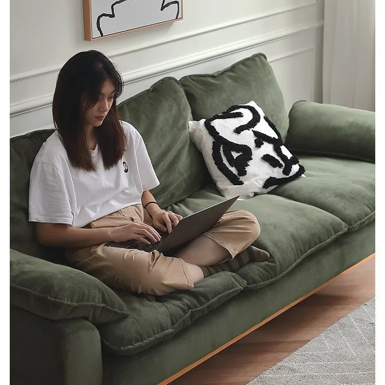 

Customizable Nordic fabric sofa designer three-person Japanese minimalist combination furniture