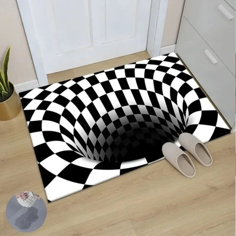 3D Visual Bathroom Mat Super Absorbent Kitchen Anti Slip Rugs Home Living Room Decoration Drying Footpad Hallway Balcony Carpet