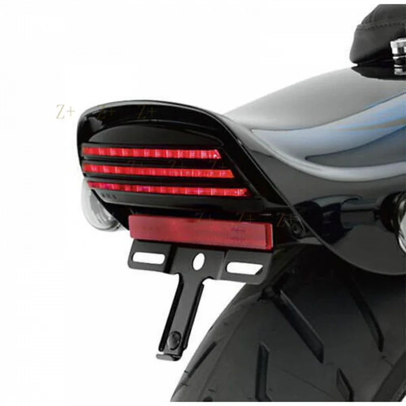 Z+ Tri-Bar Fender LED Tail Turn Signal Light For Harley Cross Bones FLSTSB 2006-11