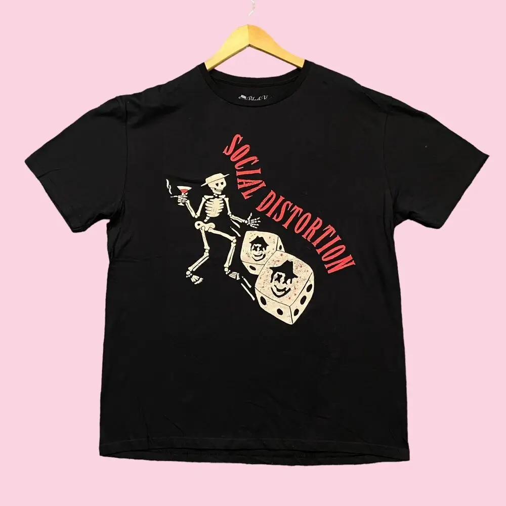 Social Distortion Skelly Bad Habbits Punk Rock Band Tee XL  Tees Y2K tops Unisex Summer Short Sleeve