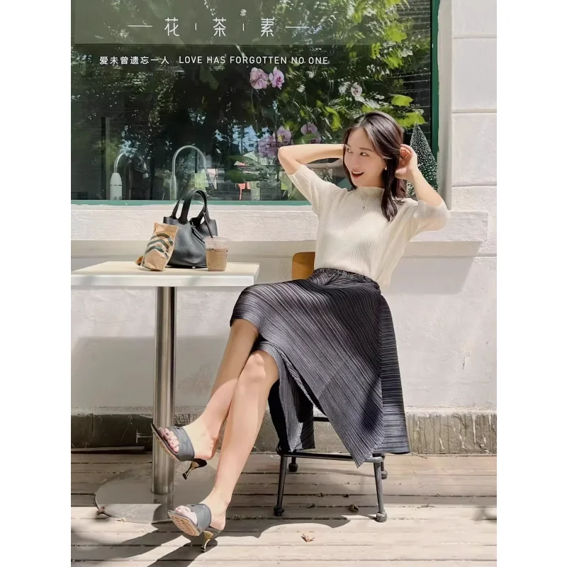 

Miyake pleated cropped pants fashion Korean version summer wide-leg pants casual shorts women's culottes loose comfortable