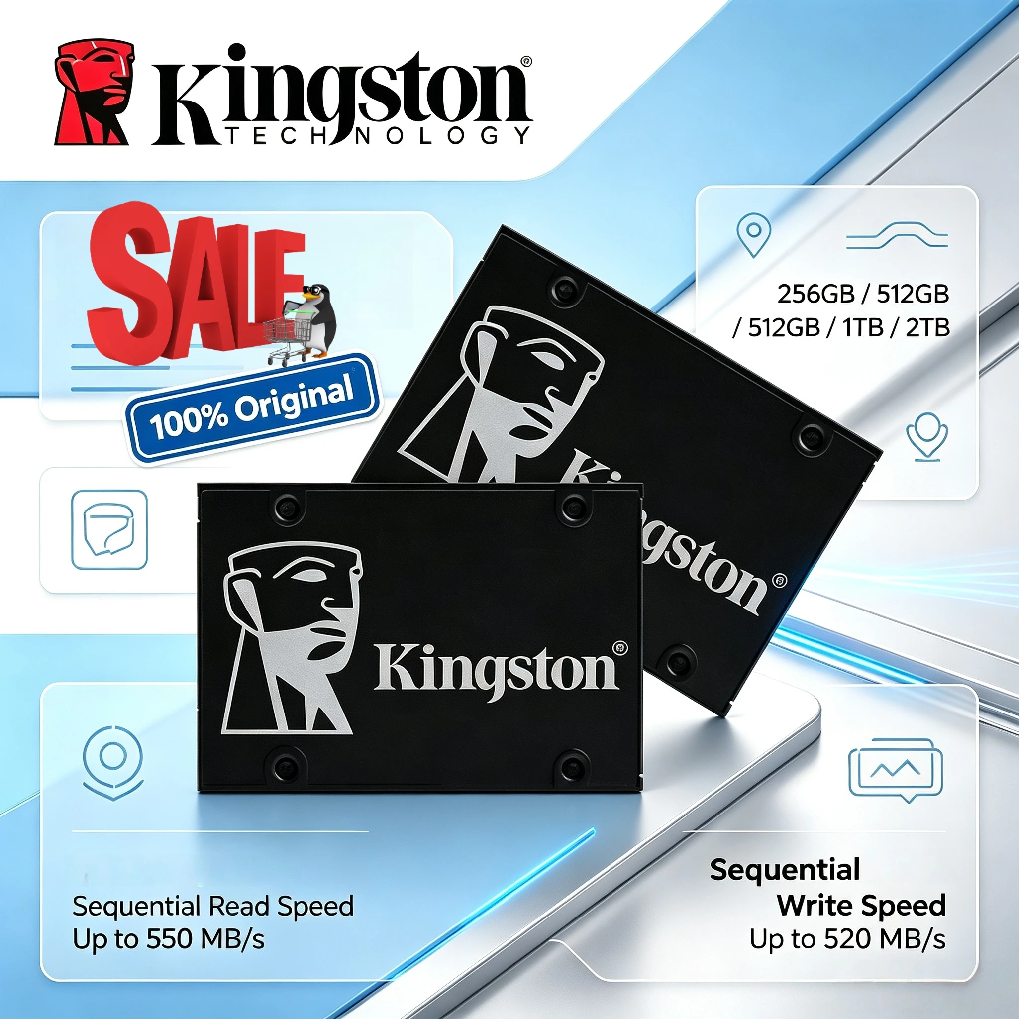 新しいキングストン-kc600-sata3-25-インチ内蔵-ssd-256gb-512gb-1tb2tb-ソリッドステートドライブ-hdd-交換用デスクトップラップトップコンピュータ用