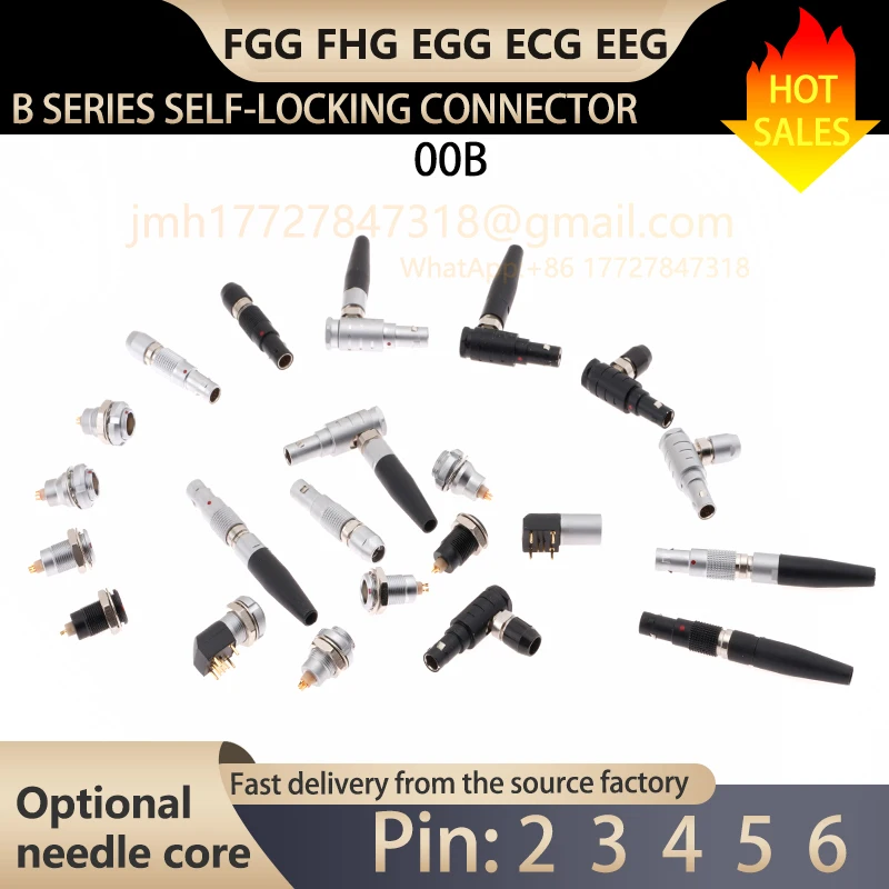 2 pieces of 00B FGG FHG EGG ECG EEG EXG EPG aviation plug socket welding 2 3 4 5 6-pin push-pull self-locking connector
