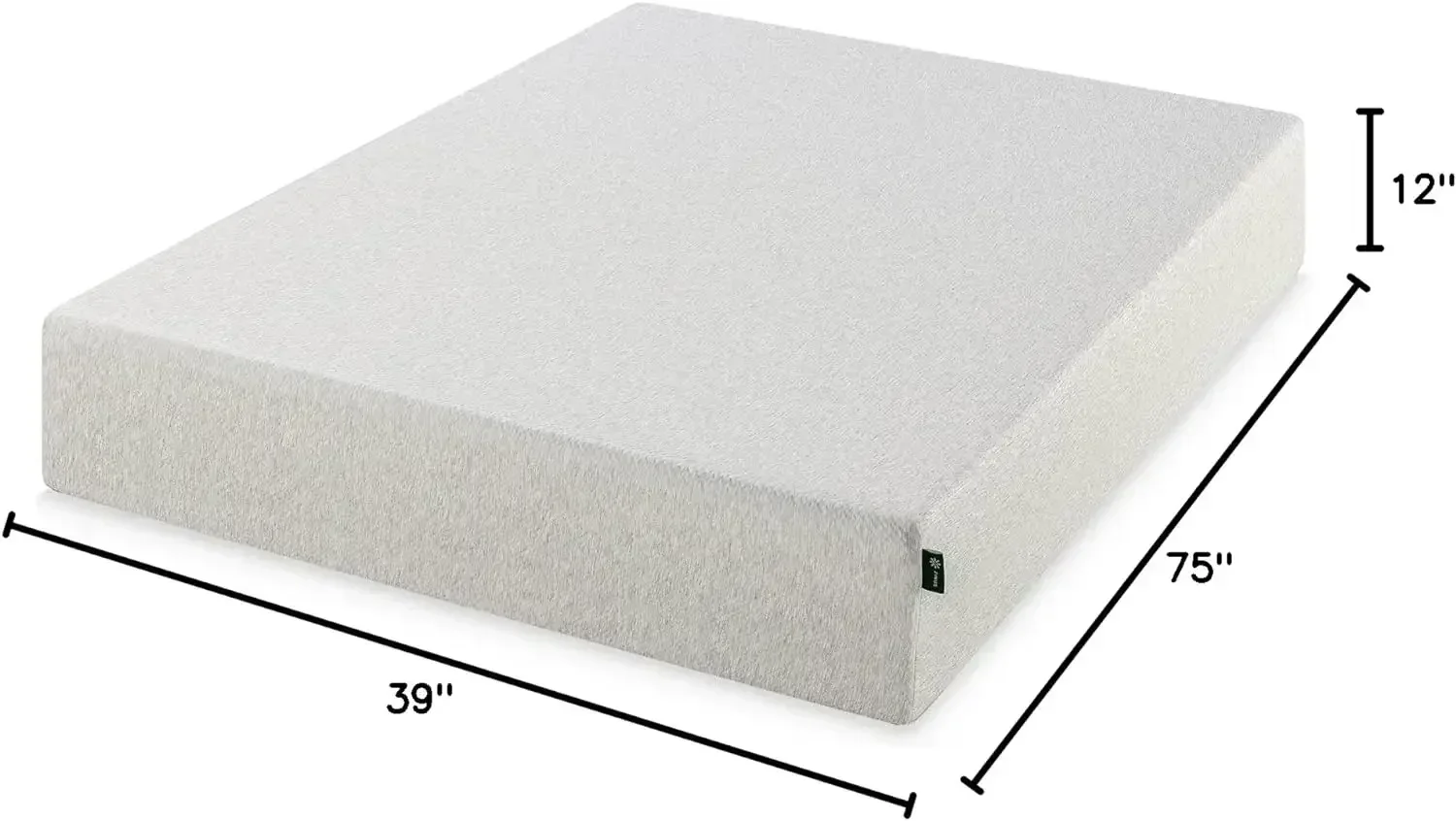 ZINUS-Ultima Memory Foam Mattress, Fiberglass Free, Pressure Relieving, CertiPUR-US Certified, Bed-in-a-Box, Twin, 12 in