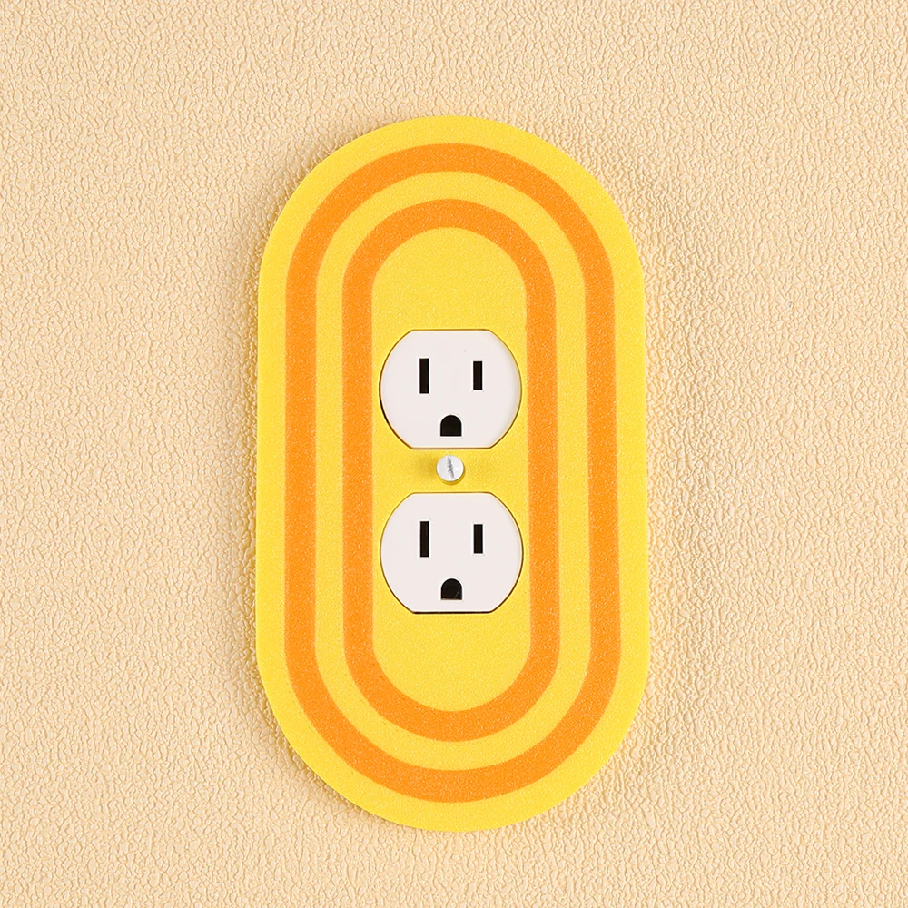 Cross-border Gradient Stripe Switch Panel Frame, Yellow & Orange Contrast Color Design, Suitable for Overseas Vibrant Home Wall