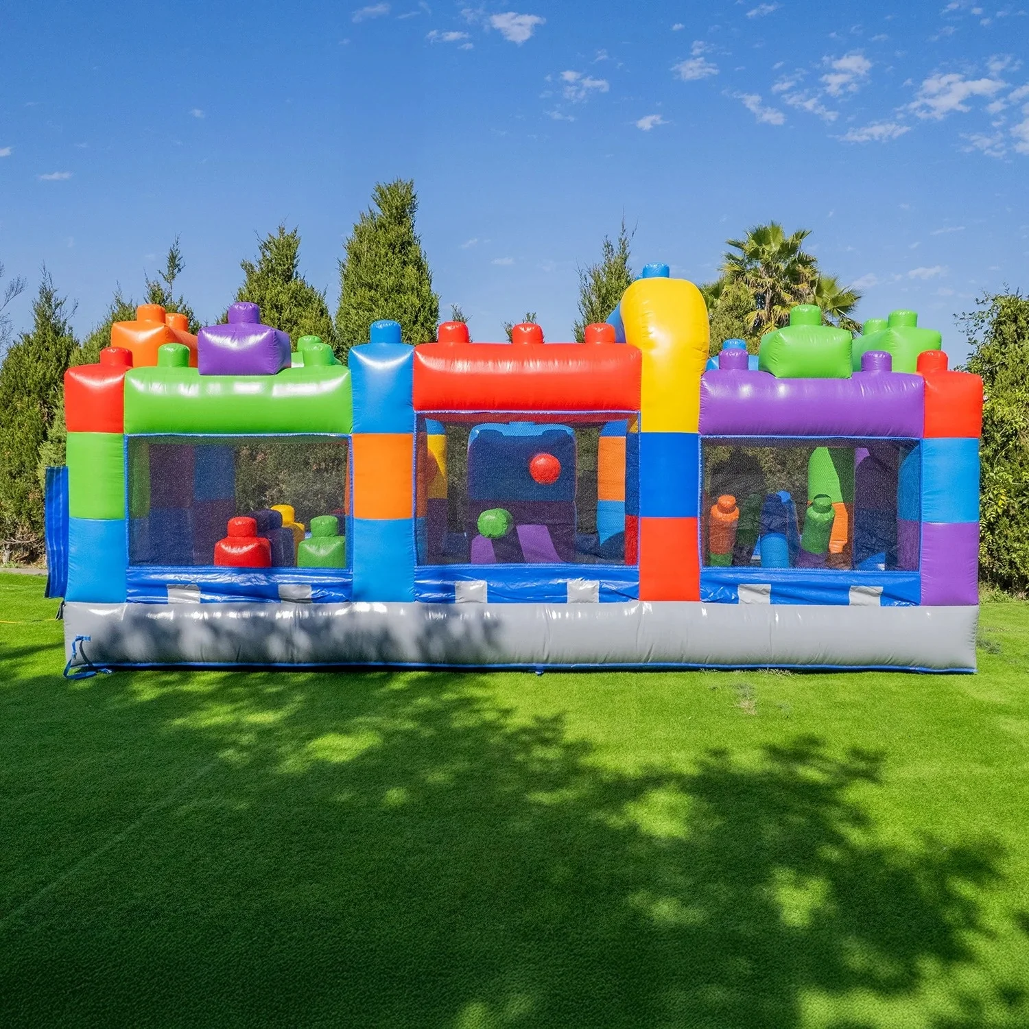 Commercial PVC 20FT Block Party Inflatable Obstacle Course with Air Blower