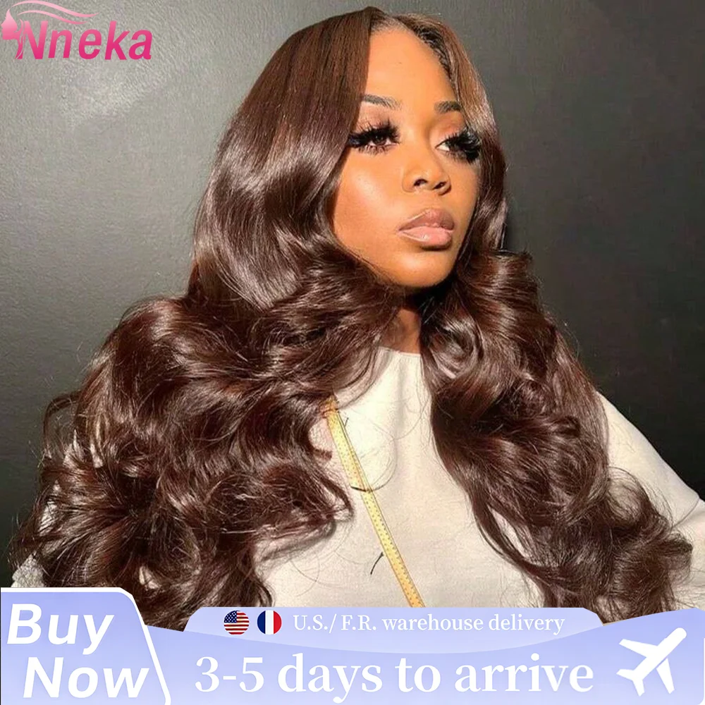 

Парик из натуральных волос Body Wave, шоколадно-коричневый, 13x6 HD Lace Front, 200% плотность, HD Lace Frontal, для женщин, с предварительно выщипанными волосами