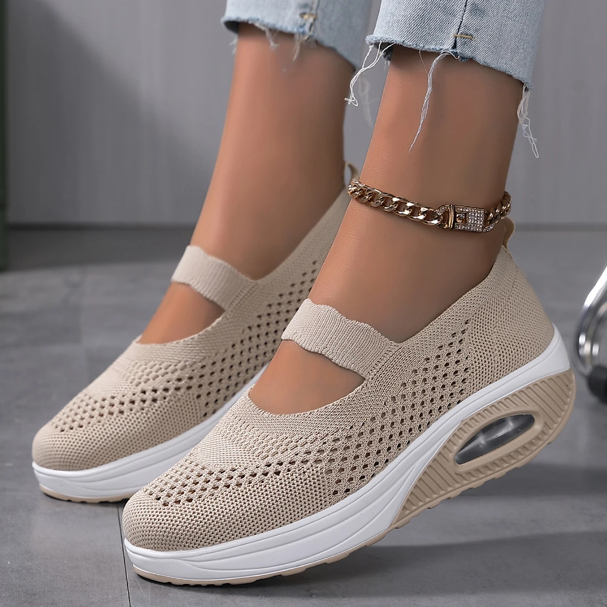 ファッション女性加硫プラットフォームカジュアルスニーカー女性 - Breathable Mesh Athletic Shoes のレビューと価格