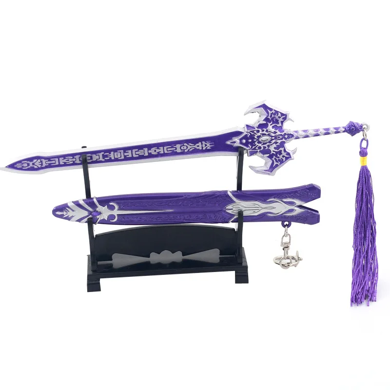 22 cm/8,66 pollici cavalleria inimmortale leggenda Jing Tian Peng spada da diavolo con portachiavi foderato matel artigianato giocattolo regalo modello ornamenti