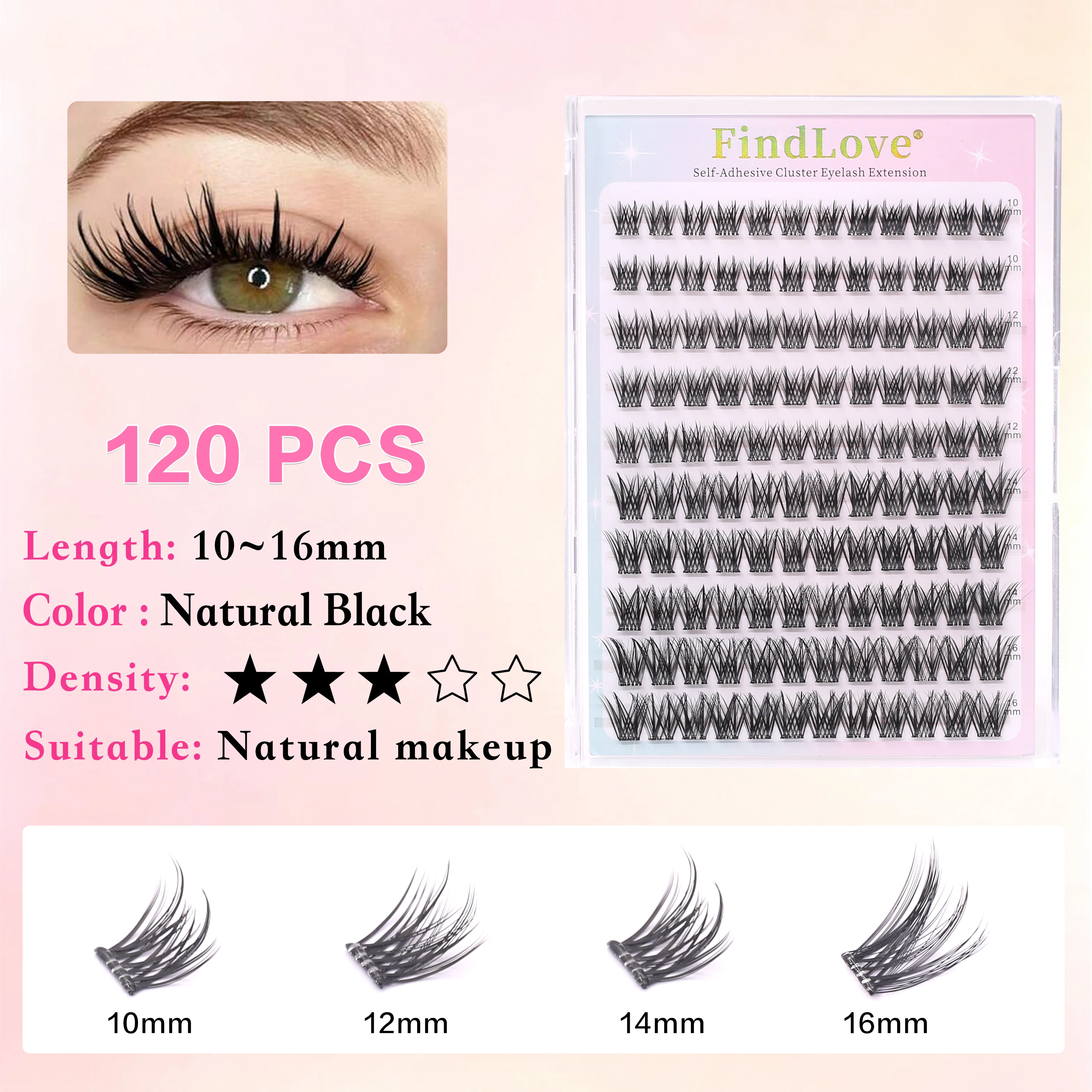 ขนตาปลอมแบบติดเองคุณภาพสูง ยอดนิยม ใช้ซ้ำได้ 3-4 ครั้ง ทำมือ ความจุเยอะ งอน C ผสม ขยายขนาด ตาสองชั้น