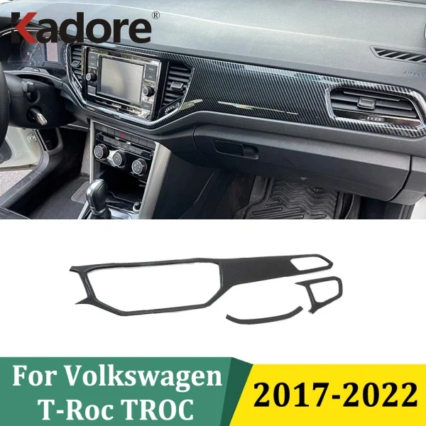 For Volkswagen T-Roc TROC 2017-2022 Air Vent Outlet Cover Center Control Panel Trim Car Styling Interior Accessories (LHD)
