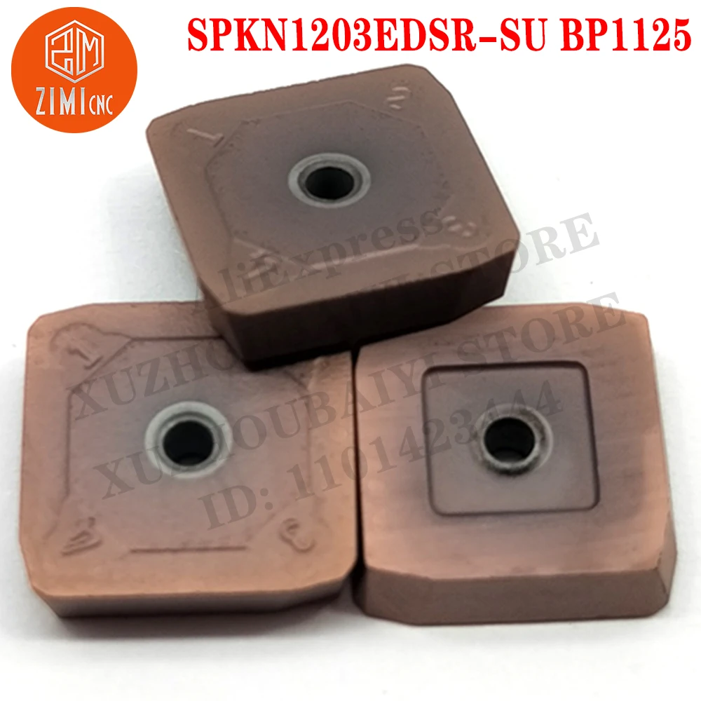 Imagem -04 - Ferramentas de Pastilhas de Fresagem Pastilhas de Metal Duro Lâmina Fresa Torno Mecânica Ferramentas de Torneamento Externas Indexáveis Spkn1203edsr-su Bp1125