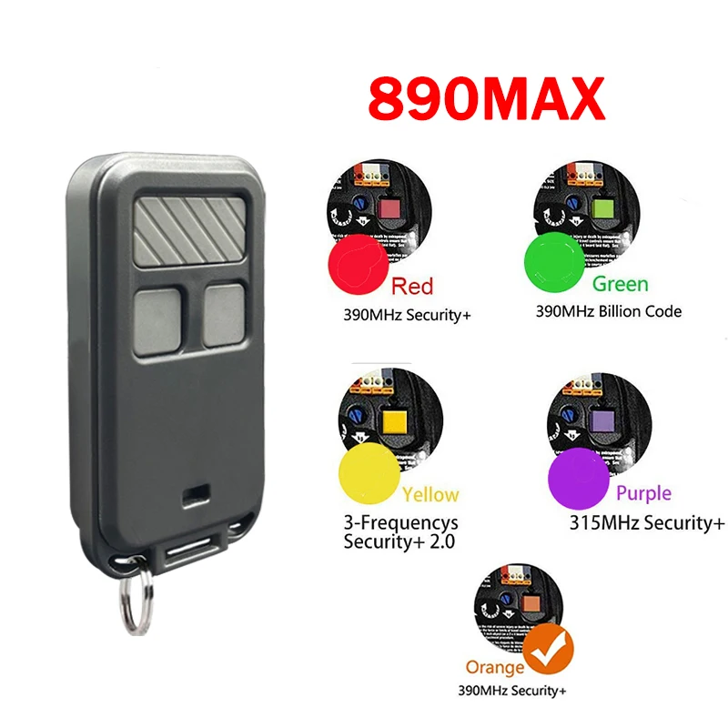 

LiftMaster 890MAX 891MAX 892MAX 893MAX 895MAX Remote Control 310MHz 315MHz 390MHz Garage Door Remote Control Mini Key Chain