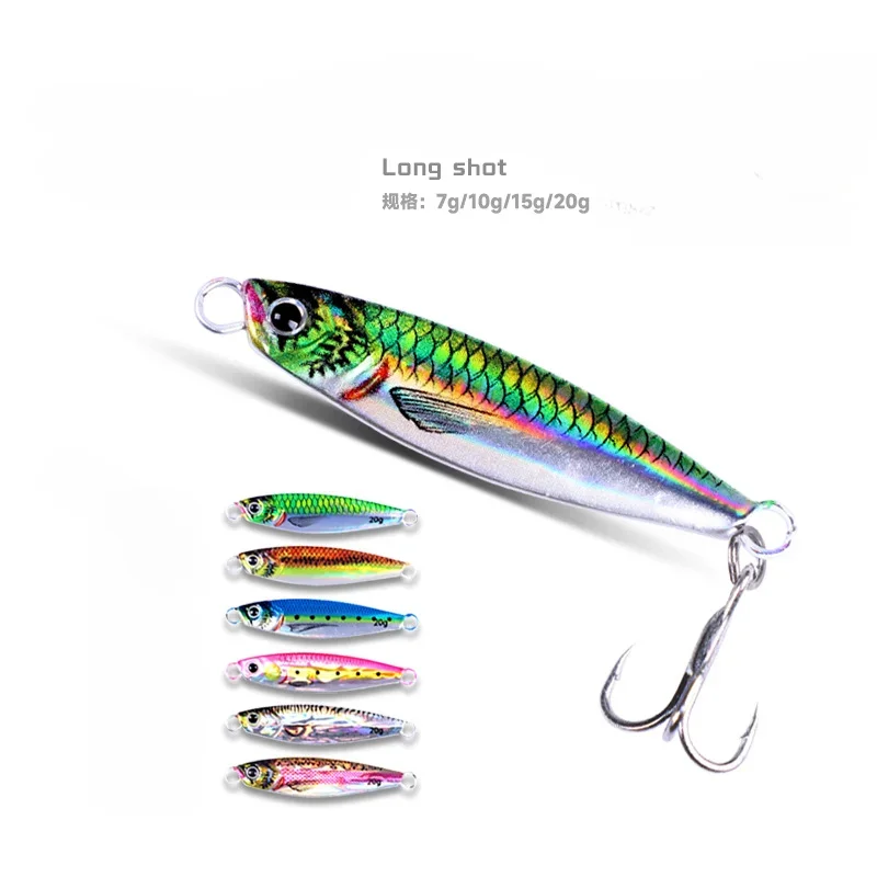 1Pc 3D Printing Metal Jig Shore Jigging Fish Lead Long Cast Artificial Bait Fishing Lures Saltwater Fishing Tackle7g/10g/15g/20g