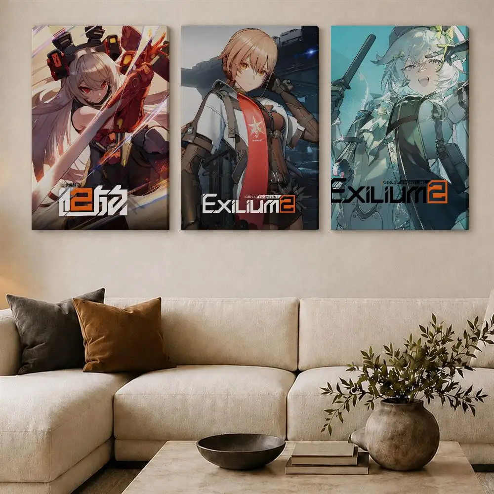 Game Girls' Frontline 2 Exilium Poster Framed Canvas Wall Art Gallery Wrapped Ready To Hang Living Room Bedroom Home Decor