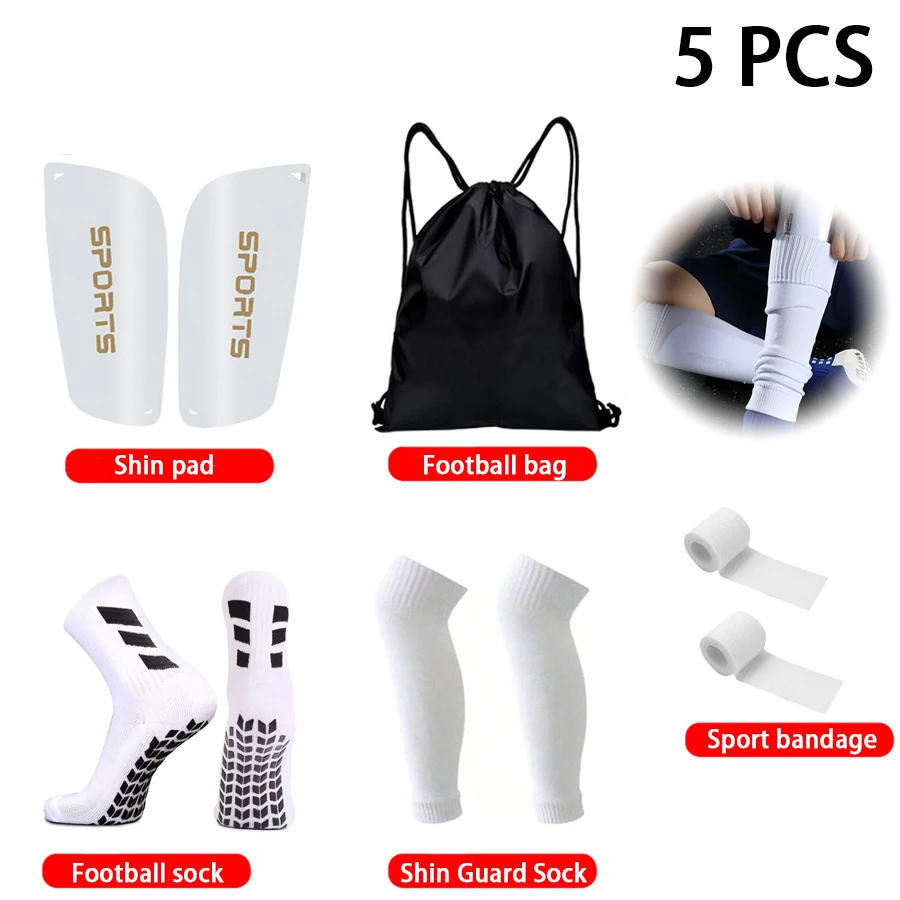 

Набор из 5 предметов для мужчин и женщин, спортивные футбольные носки, нескользящие спортивные клейкие повязки, сумка для мячей, перегородки, носки до середины икры