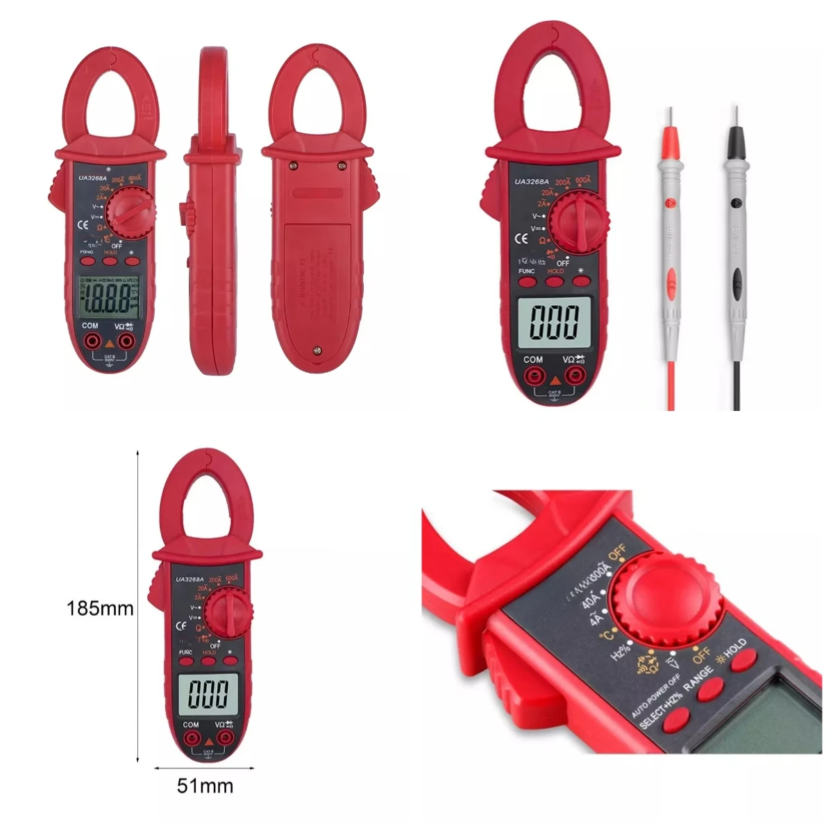 

UA3268A High Quality Digital Clamp Meter AC DC Voltage Current Multimeter Tester