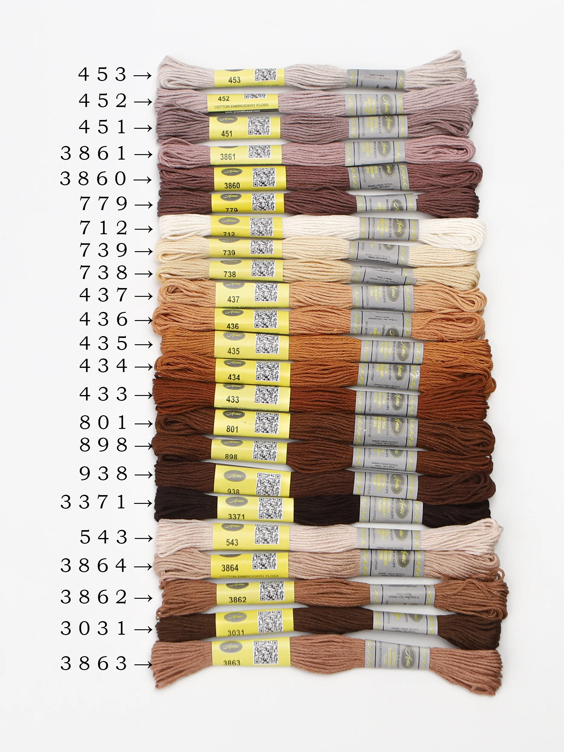 17. und 18. DMC-Säulen-Doppelt-Mercerisierte Baumwoll-Stickgarne, geflochtener Kreuzstichfaden, 12 Stränge, Packung mit 48 Farben zur Auswahl – Detail 30