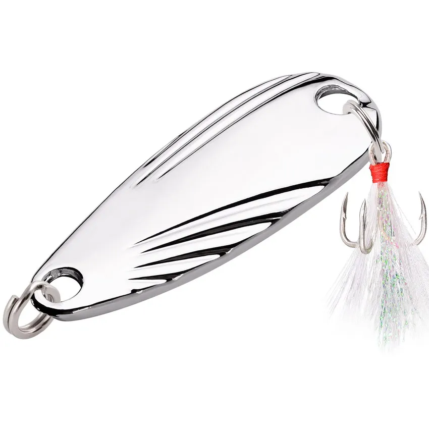 1pcs Metal 5g-40g Fishing Lures Wobbler Spinner Bait Spoon Artificial Bass Hard Sequin Paillette Metal Steel Hook Lures