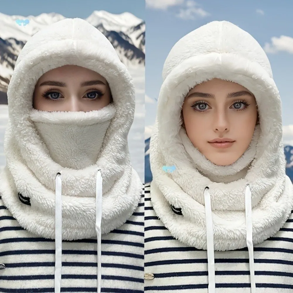 

New Warm Integrated Scarf Mask Hat Coldproof Polar Fleece Hooded Hat Windproof Balaclava Unisex