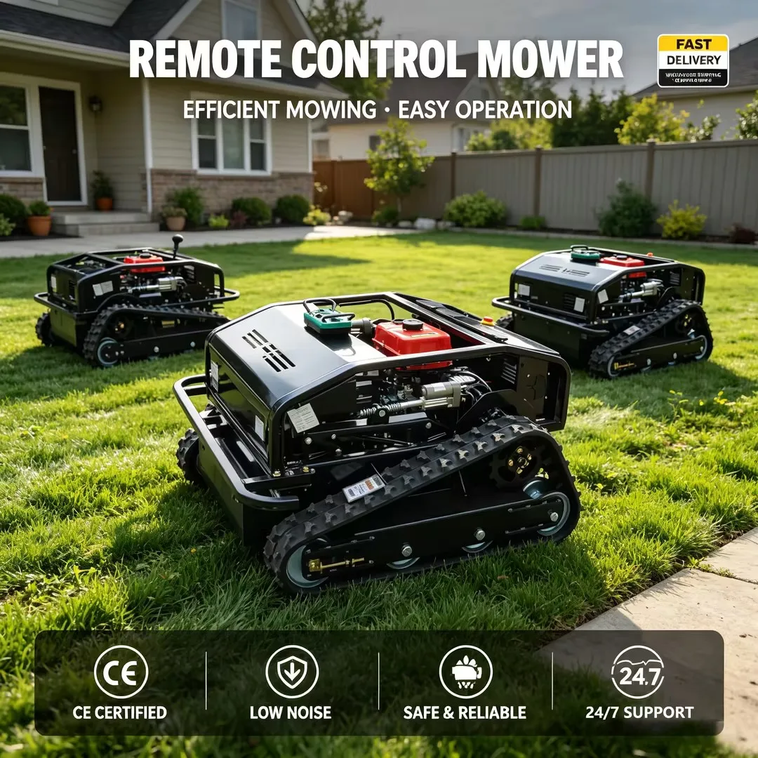Heavy Duty Crawler Lawn Mower Remote Control Grass Cutter Machine Slope Mowing Equipment for Agricultural Garden