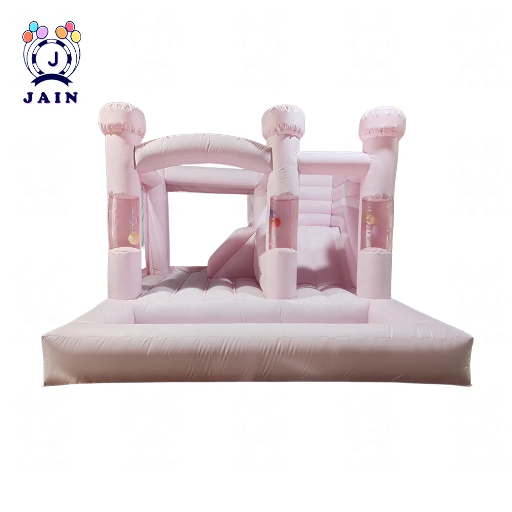 PVC Inflatable White Bounce House Balloon Bouncy House Castle With Large Jumping Area Bounce House Castle for Wedding Party